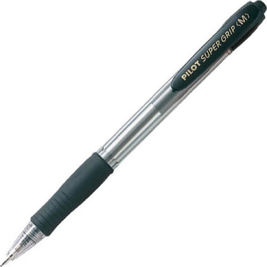 Pilot Super Grip Pen Ballpoint 1mm Black with Black Ink