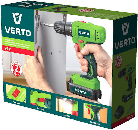 Verto 50G290 Δραπανοκατσάβιδο Μπαταρίας 20V 1x1.5Ah