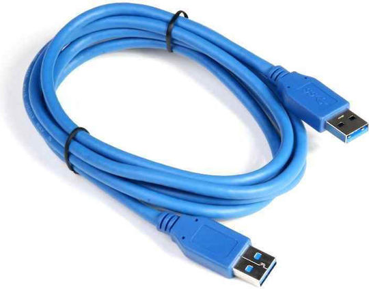 USB 3.0 Кабел USB-A мъжки - USB-A мъжки Син 3м 18144
