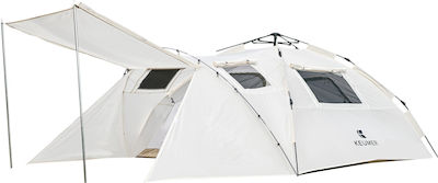 Keumer Dome Automatisch Campingzelt Iglu Weiß 3 Jahreszeiten für 3 Personen 300x210x130cm.