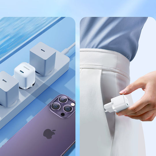 Joyroom Charger with USB-C Port and Cable USB-C - Lightning 20W Power Delivery Whites (JR-TCF02)
