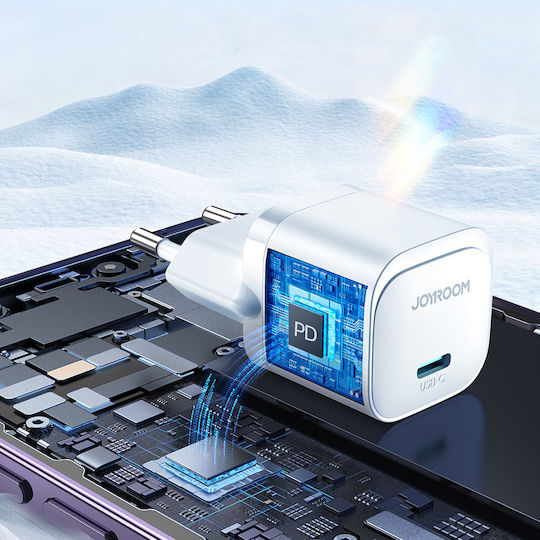Joyroom Φορτιστής Χωρίς Καλώδιο με Θύρα USB-C 20W Power Delivery Λευκός (JR-TCF02)