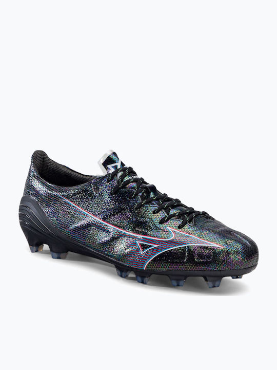 Mizuno Morelia Alpha Japan Ποδοσφαιρικά Παπούτσια με Τάπες Μαύρα