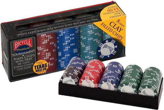 Bicycle Σετ 100 Μάρκες Poker 37.5mm / 8gr