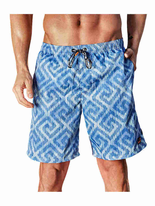 Bluepoint Men's Swimwear Bermuda Navy Blue with Patterns