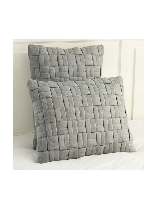 Liolios Home Μαξιλάρι Καναπέ Clusp από 100% Βαμβάκι Light Grey 50x50εκ.