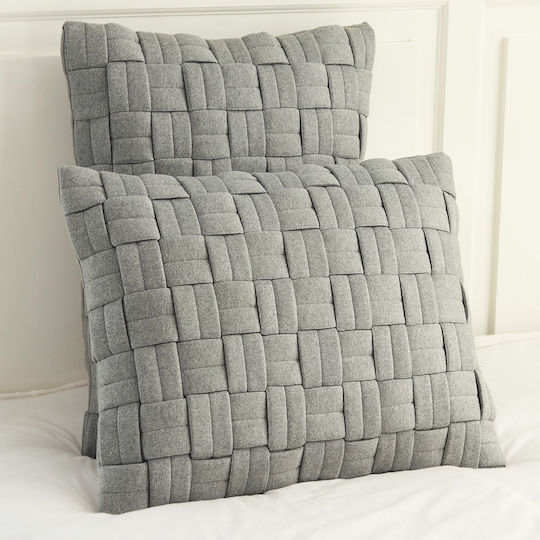 Liolios Home Μαξιλάρι Καναπέ Clusp από 100% Βαμβάκι Light Grey 50x50εκ.