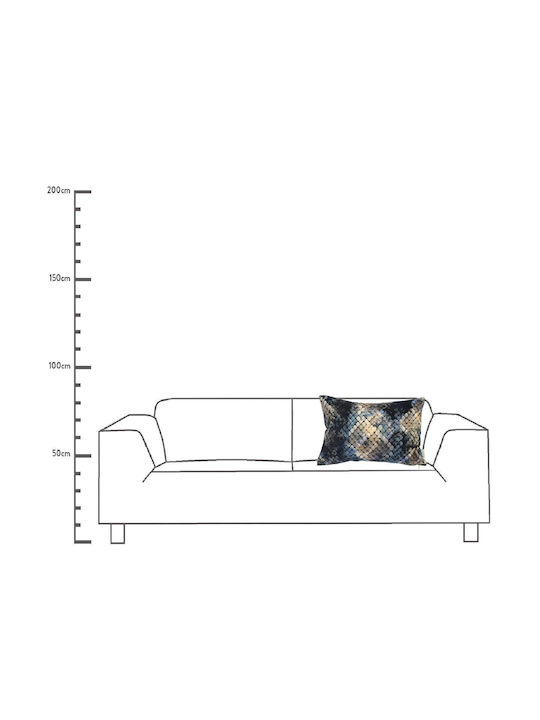 ArteLibre Perna De Canapea Din Catifea Albastră 40x60cm