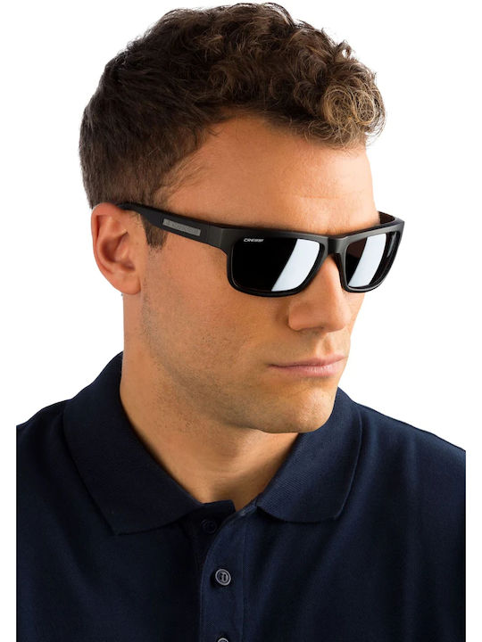 CressiSub Ipanema Men's Sunglasses with Gray Plastic Frame and Blue Mirror Lens XDB100072