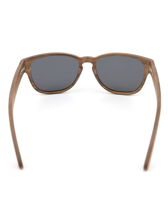 Daponte Sonnenbrillen mit Braun Rahmen und Gray Polarisiert Linse DAP065W#4