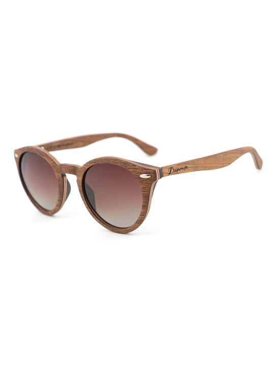 Daponte Sunglasses with Brown Wooden Frame and Brown Gradient Polarized Lens DAP040K#G5