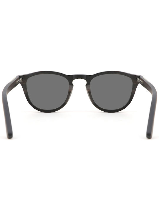 Daponte Sunglasses with Black Wooden Frame and Gray Polarized Lens DAP206E#6