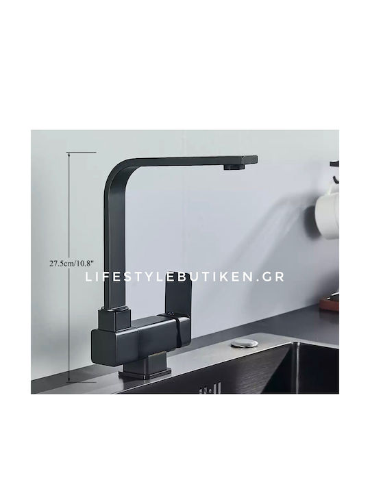 Stocco U-Shaped Kitchen Faucet Counter Black