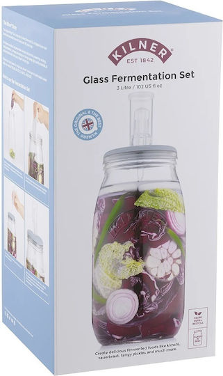 KIlner Ваза за Обща Употреба с Капак Стъклена Прозрачна 3000ml