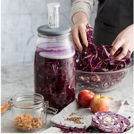 KIlner Ваза за Обща Употреба с Капак Стъклена Прозрачна 3000ml