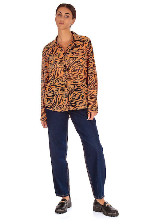Women's Long Sleeve Shirt Orange