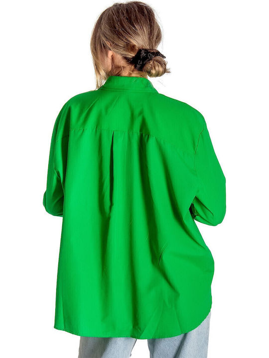 Women's Monochrome Long Sleeve Shirt Green
