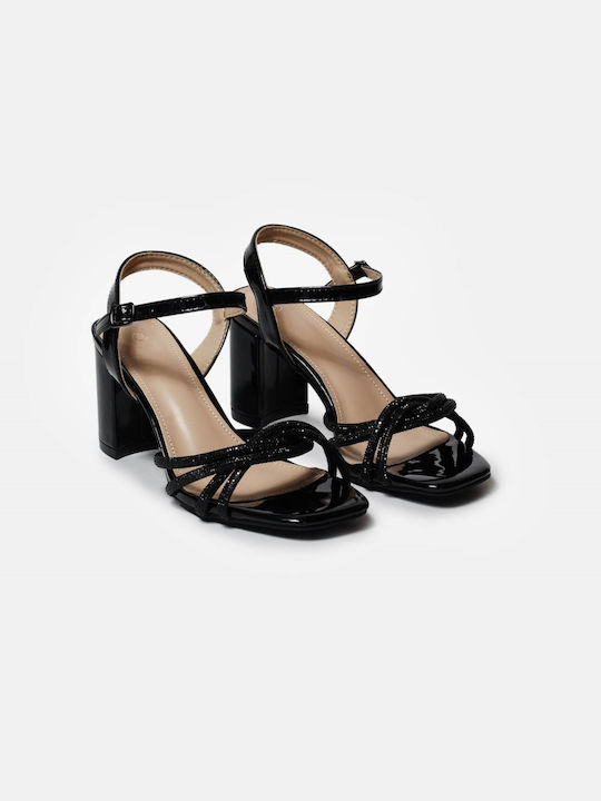 InShoes Damen Sandalen mit Chunky hohem Absatz in Schwarz Farbe