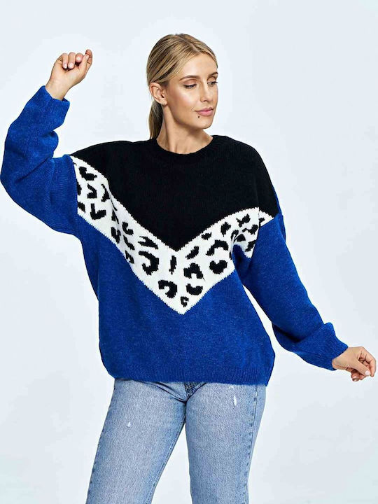 Figl M905 Women's Long Sleeve Sweater Woolen Blue