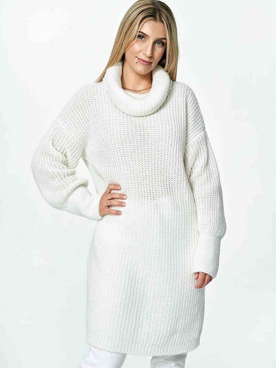 Figl M890 Damen Langarm Pullover Wolle Rollkragen Beige