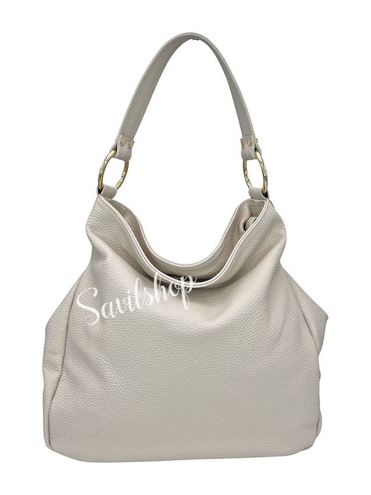 Savil Leder Damen Tasche Schulter Beige