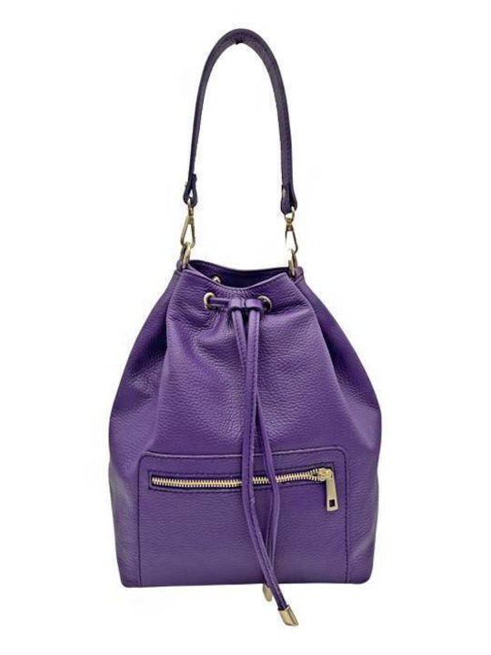 Savil Leather Women's Pouch Shoulder Purple