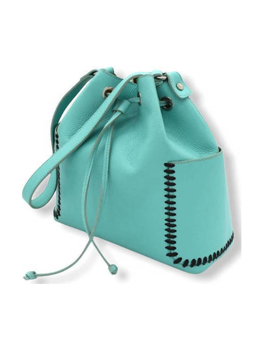 Leather Women's Pouch Shoulder Turquoise