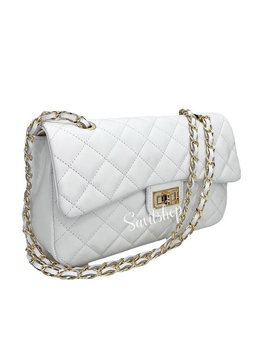 Leather Women's Bag Shoulder Beige