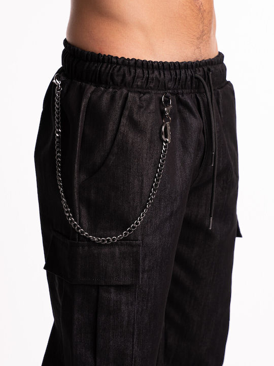 MRT Martini Cargo Pants with denim fabric and chain 8573