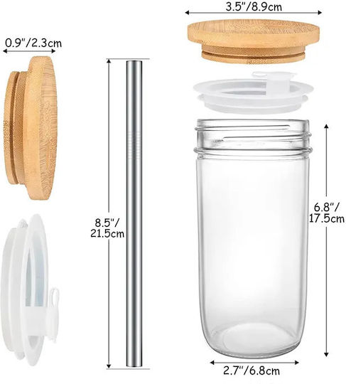 Herbstore Glas Cocktail/Trinken aus Glas mit Strohhalm 709ml