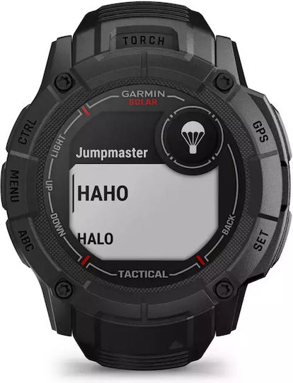 Garmin Instinct 2X Solar Tactical 50mm Αδιάβροχο Smartwatch με Παλμογράφο (Black)