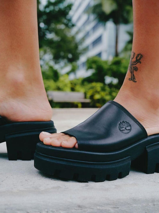 Timberland Chunky Heel Mules Black