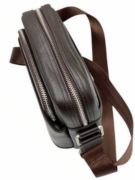 Leder Herrentasche Schulter / Crossbody Schwarz