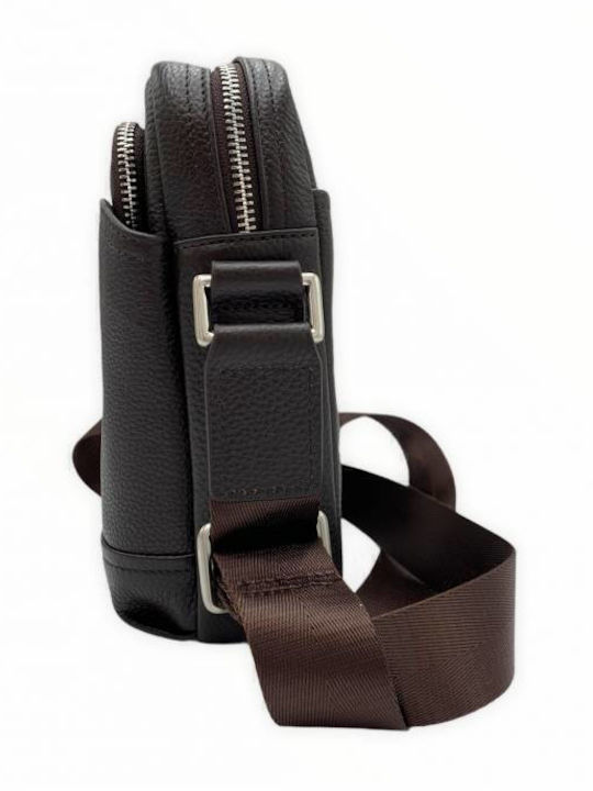 Leder Herrentasche Schulter / Crossbody Schwarz