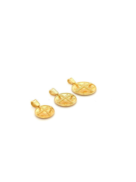 Beidseitiges konstantinisches Amulett, 14K Gold (585°)