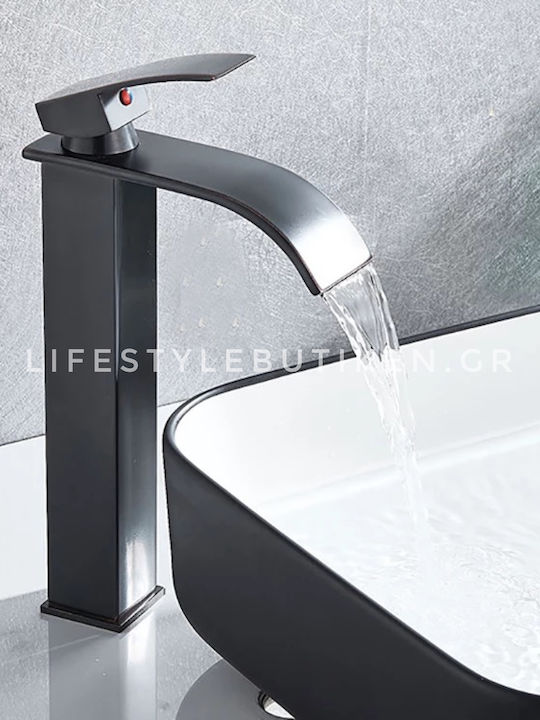 Naron Mischung Waschbeckenarmatur Wasserfall Große Schwarze