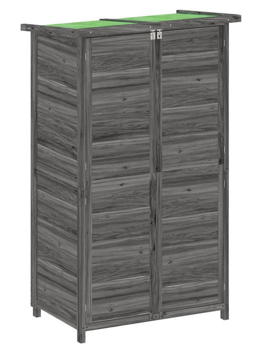 Wooden Garden Warehouse with Double-Leaf Door Gray L0.83xW0.57xH1.4cm