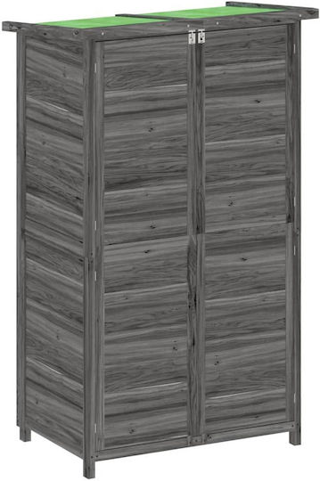 Wooden Garden Warehouse with Double-Leaf Door Gray L0.83xW0.57xH1.4cm