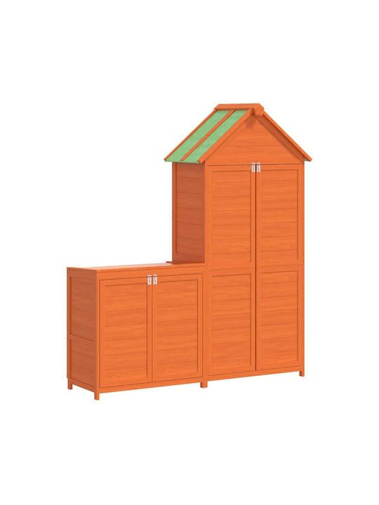 Wooden Garden Warehouse with Double-Leaf Door Brown L0.79xW0.53xH1.85cm