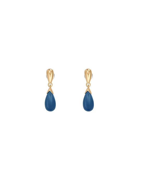 Skagen Earrings Pendants made of Steel Gold Plated with Stones