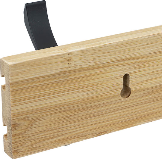 5Five Стенна Закачалка Дървена С 4 Места Кафява 40x8x4.5см