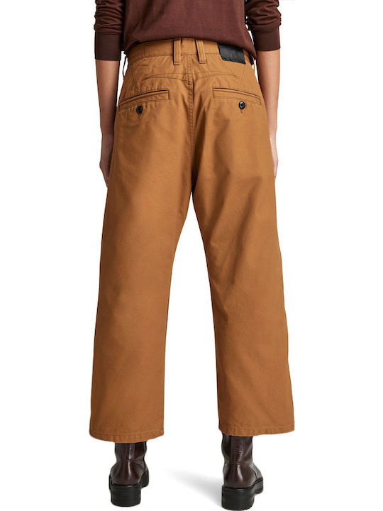 Women's Chino Trousers Relaxed Fit Brown