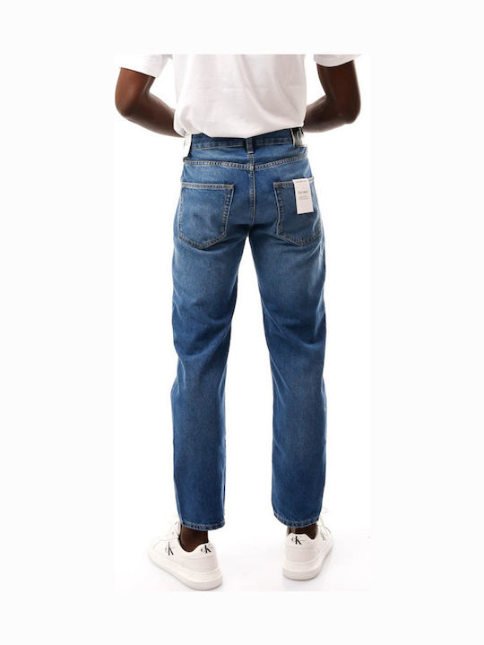 Ανδρικό Παντελόνι Τζιν Cropped με Relaxed Εφαρμογή Μπλε