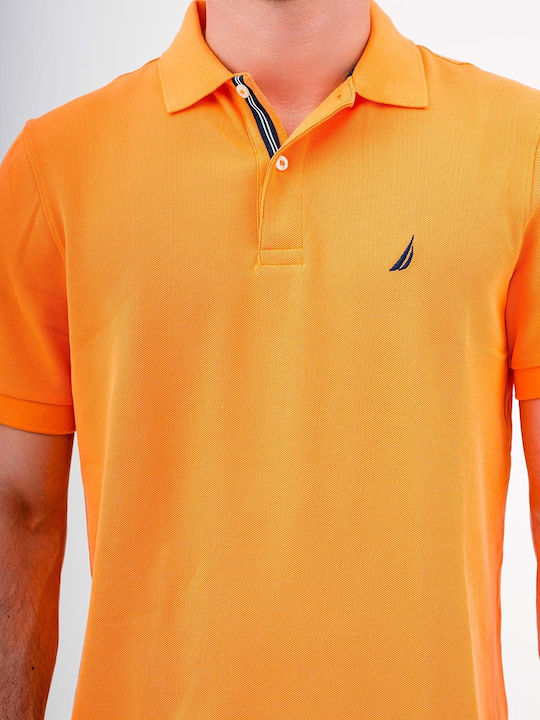 Men's Short Sleeve Blouse Polo Orange