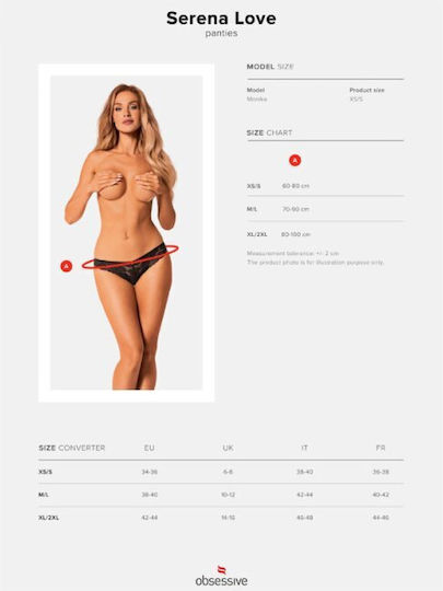 Obsessive Serena Love Γυναικείο Sexy Brazil Panties Μαύρο