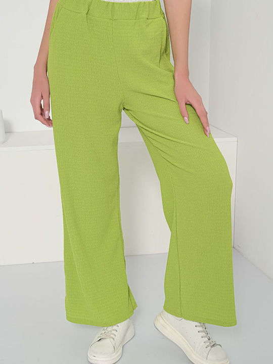 Fullah Sugah Γυναικείο Υφασμάτινο Παντελόνι με Λάστιχο Πράσινο