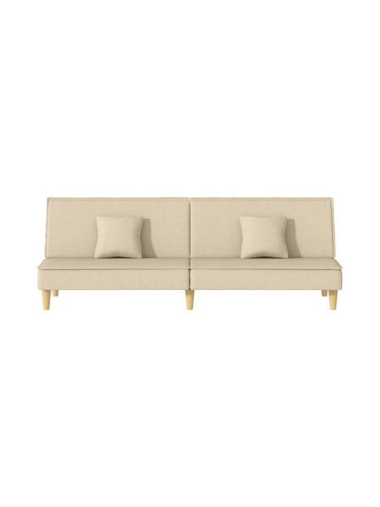 Two-Seater Couch Bed Ecru 200x89x70 cm