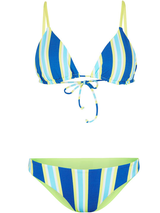 Revo Set Bikini Τριγωνάκι Ριγέ Μπλε