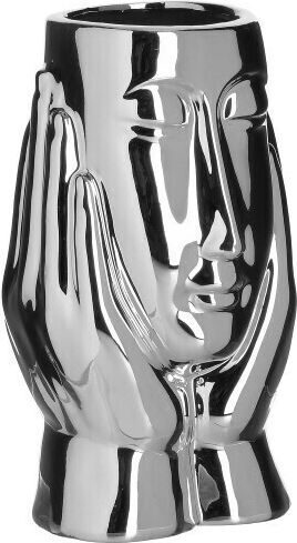 Inart Διακοσμητικό Βάζο Keramik Gesicht Silver 9x9x16cm 1Stück