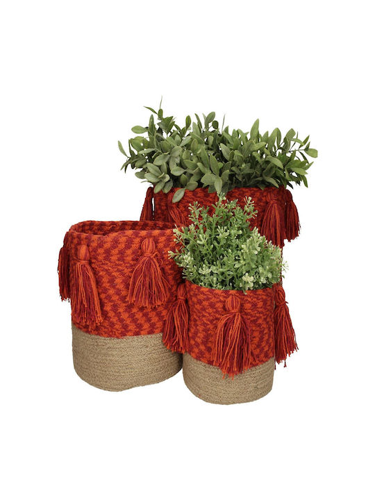 Zaros Set dekorative Körbe Rot 3Stück